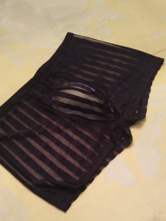 XXX. Other - Men's Sheer Stripe Boxer Briefs - Black